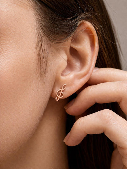 "Musical Note" Earrings - 14k Solid Gold