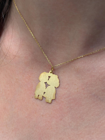 "Sibling Bond" Pendant - 14k Solid Gold