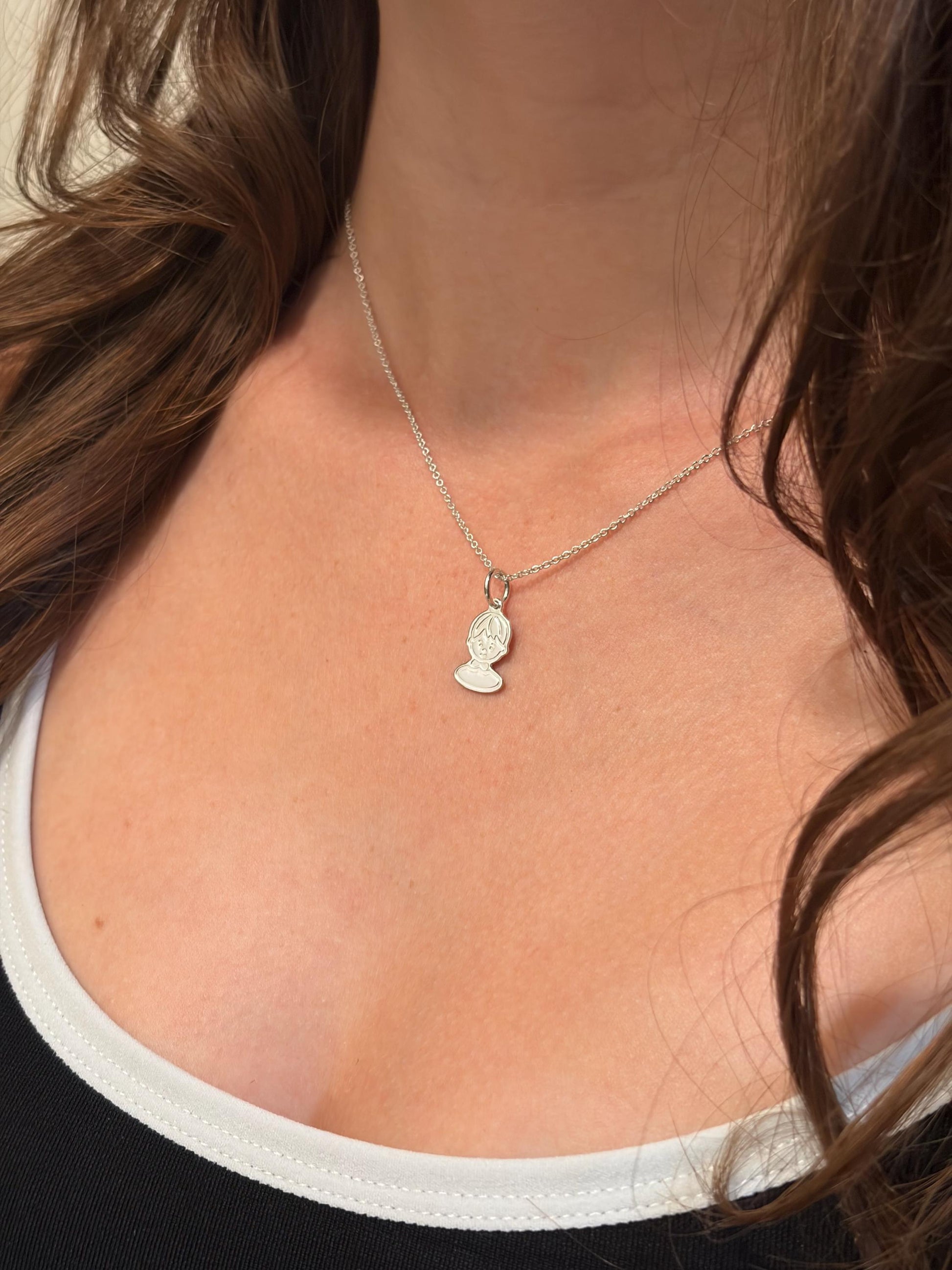 "Girl Silhouette" Pendant - 925 Sterling Silver