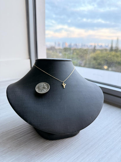 "Block Initial" Pendant - 14k Solid Yellow Gold