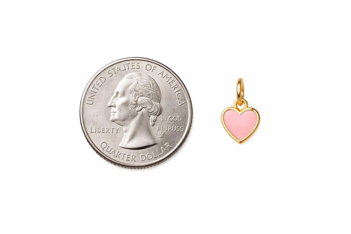 "Enamel Heart" Pendant Necklace - 14k Solid Yellow Gold