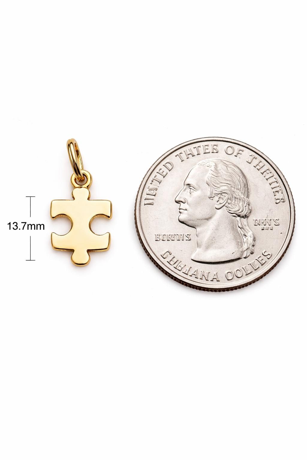 "Puzzle Piece" Pendant Necklace - 14k Solid Gold