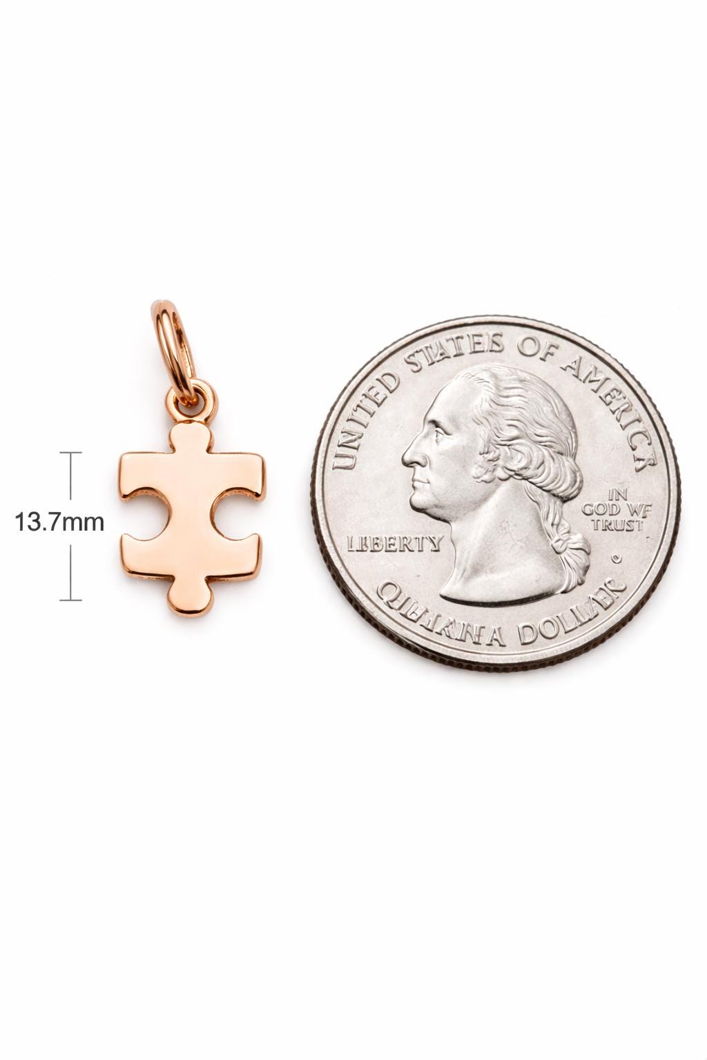 "Puzzle Piece" Pendant Necklace - 14k Solid Gold