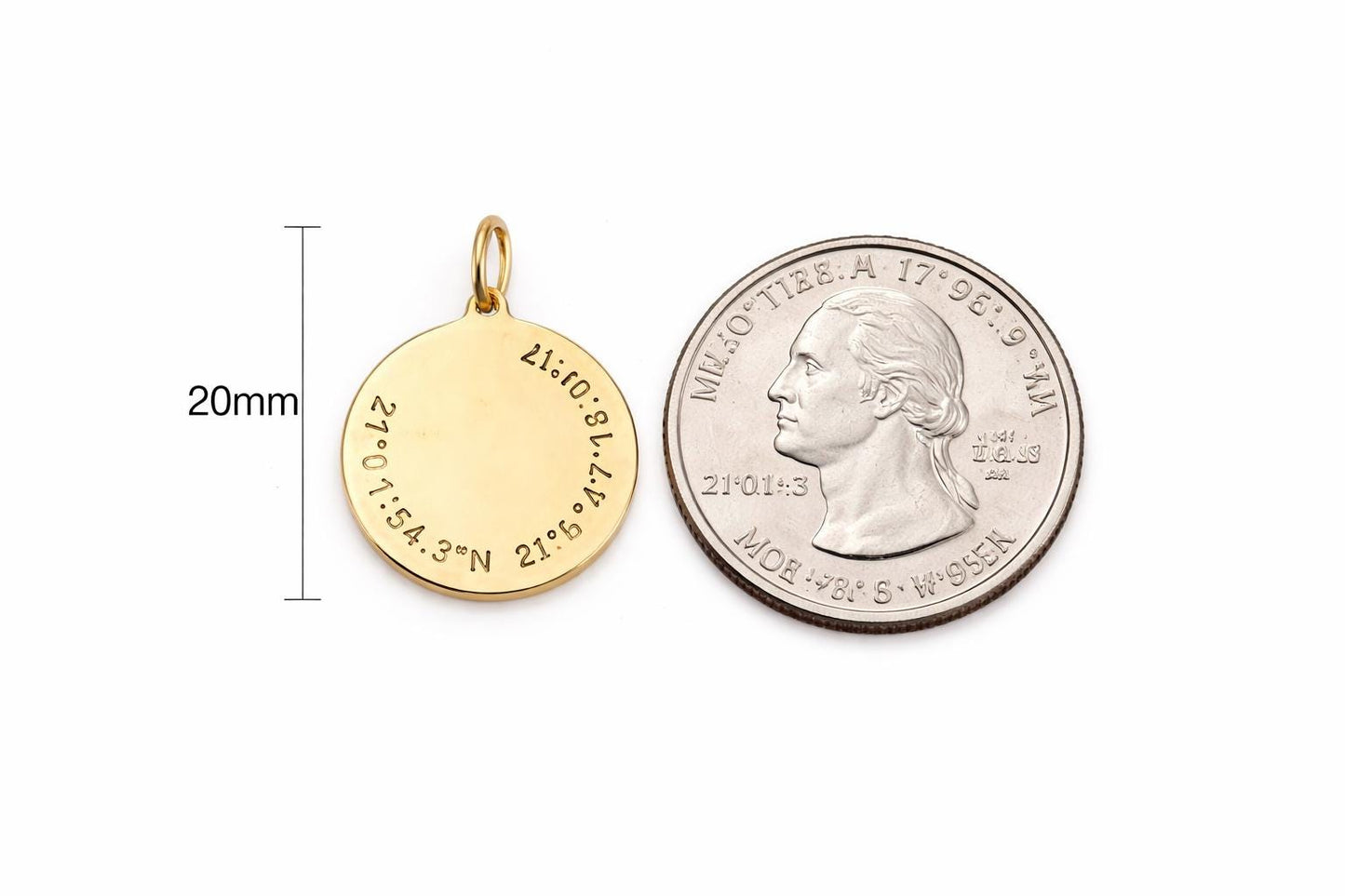 "Coordinated Medal" Pendant Necklace - 14k Solid Gold