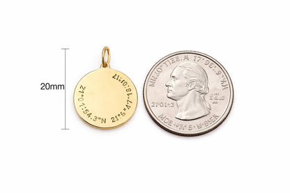 "Coordinated Medal" Pendant Necklace - 14k Solid Gold