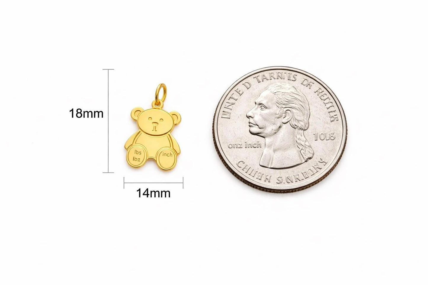 "Honey Bear" Pendant Necklace - 14k Solid Gold