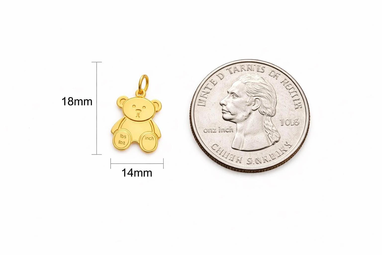 "Honey Bear" Pendant Necklace - 14k Solid Gold