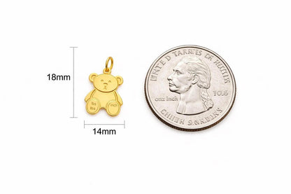 "Honey Bear" Pendant Necklace - 14k Solid Gold