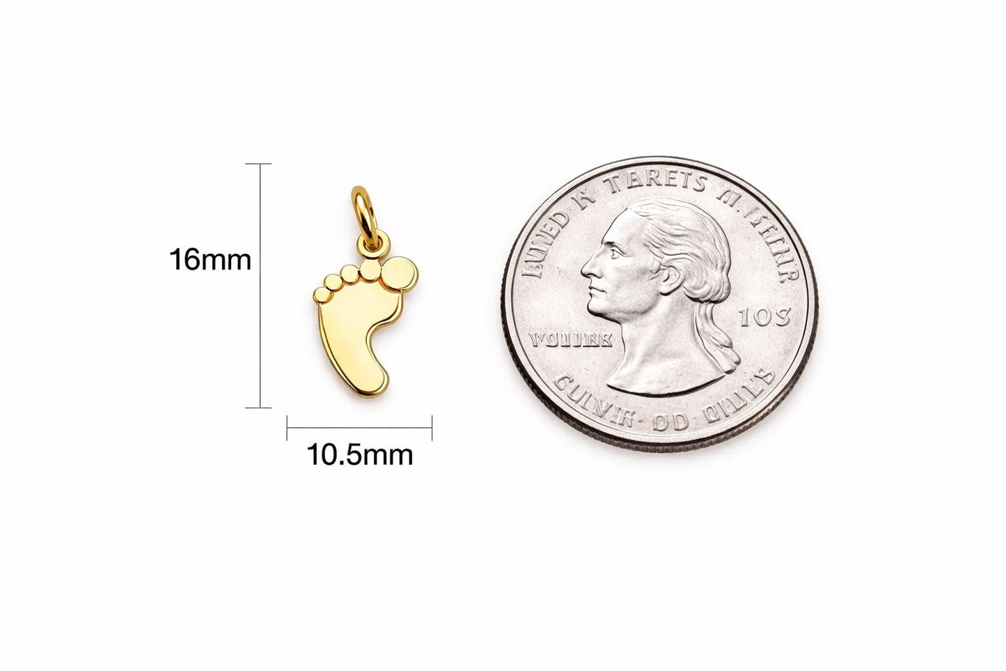 "Two Feet" Pendant - 14k Solid Gold