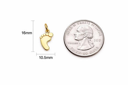 "Two Feet" Pendant - 14k Solid Gold