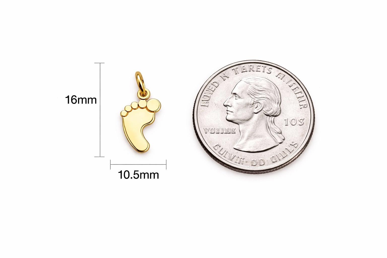 "One Foot" Pendant Necklace - 14k Solid Gold