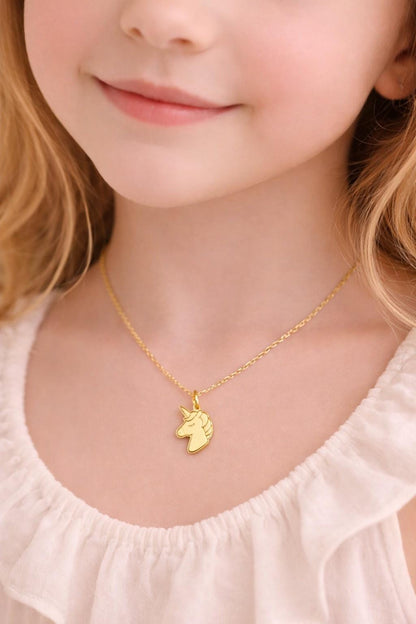 "Unicorn Magic" Pendant Necklace - 14k Solid Gold