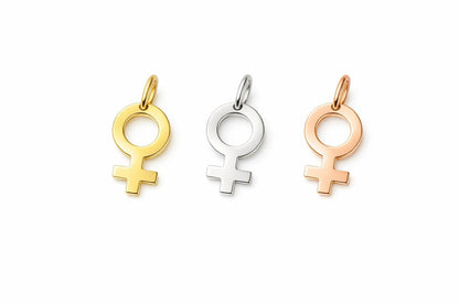 "Venus Symbol" Pendant Necklace - 14k Solid Yellow Gold