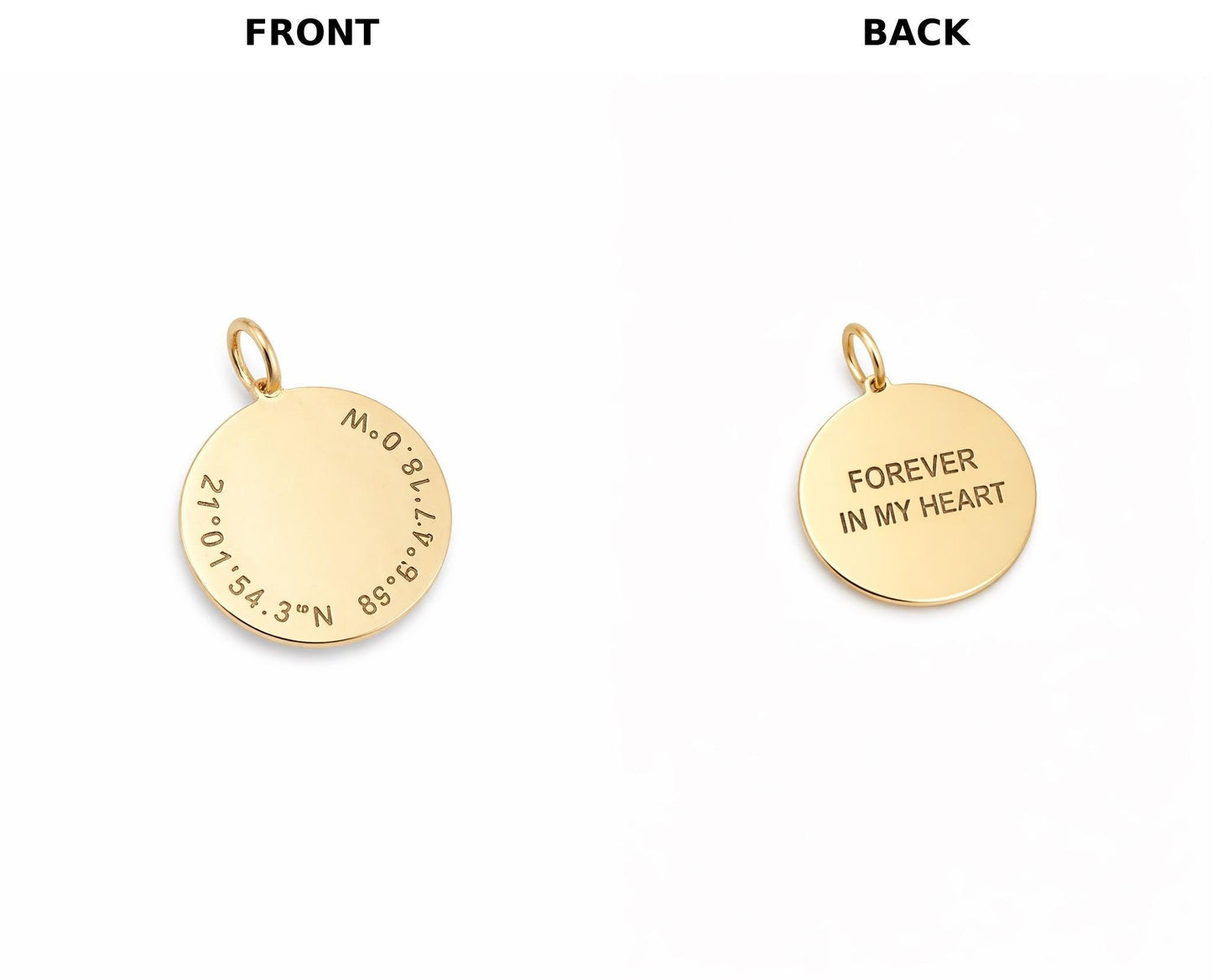 "Coordinated Medal" Pendant Necklace - 14k Solid Gold