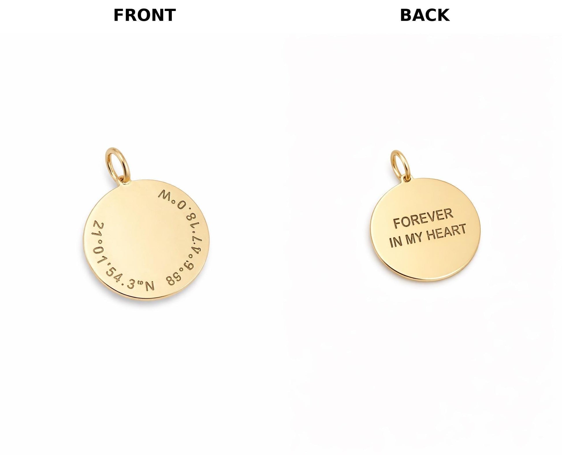 "Coordinated Medal" Pendant Necklace - 14k Solid Gold