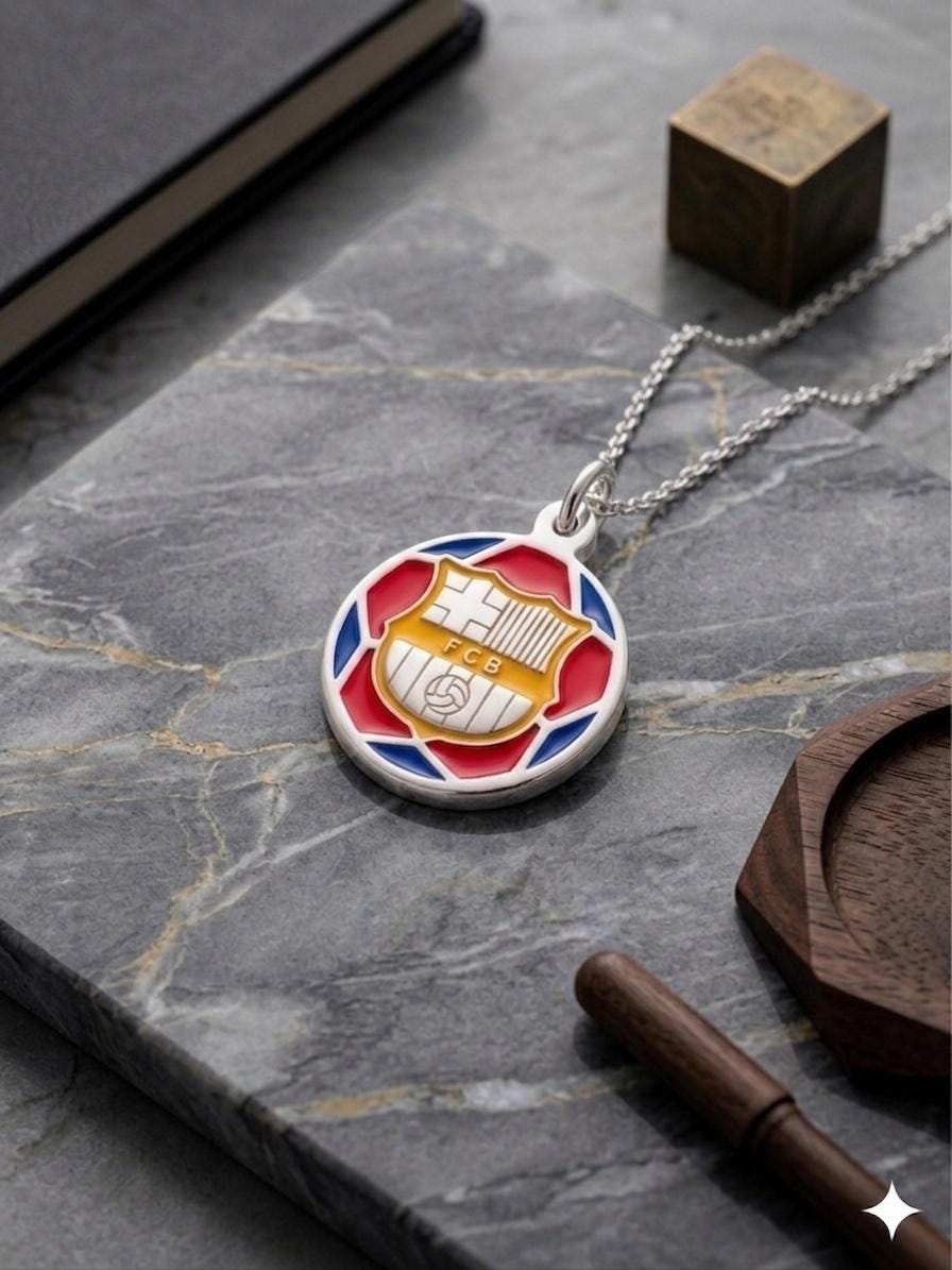 "FCB Enamel Ball" Pendant - 925 Sterling Silver