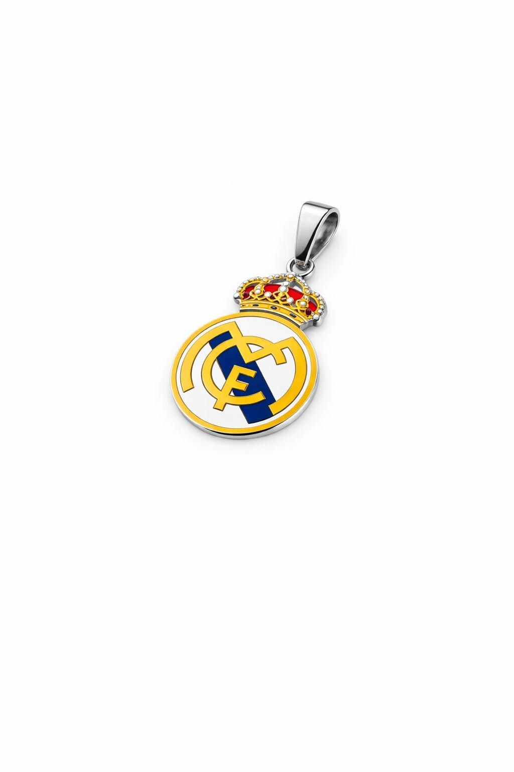 "Real Madrid Enamel Shield" Pendant - 925 Sterling Silver