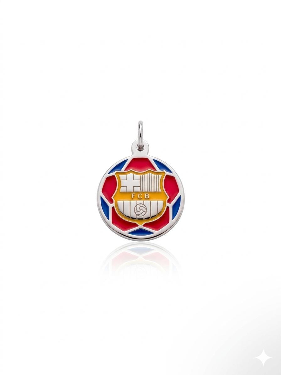 "FCB Enamel Ball" Pendant - 925 Sterling Silver