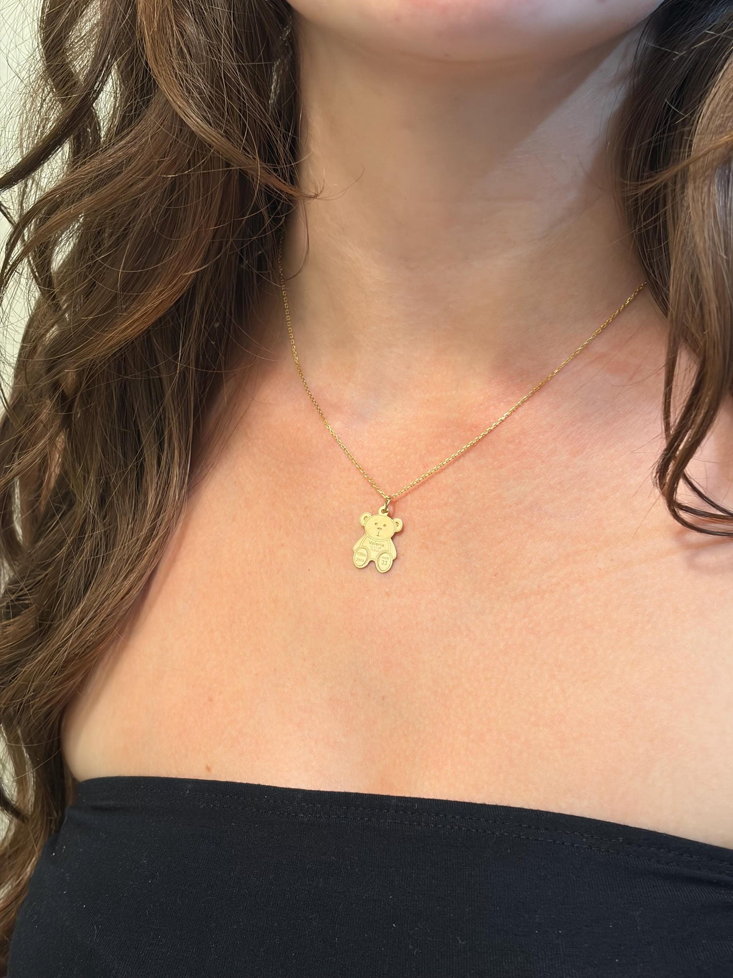 "Honey Bear" Pendant Necklace - 14k Solid Gold