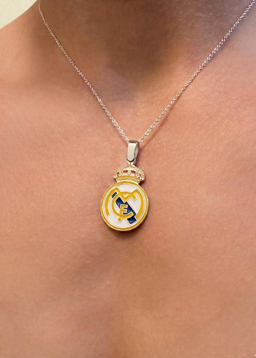 "Real Madrid Enamel Shield" Pendant - 925 Sterling Silver