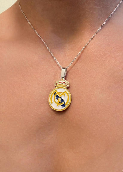 "Real Madrid Enamel Shield" Pendant - 925 Sterling Silver
