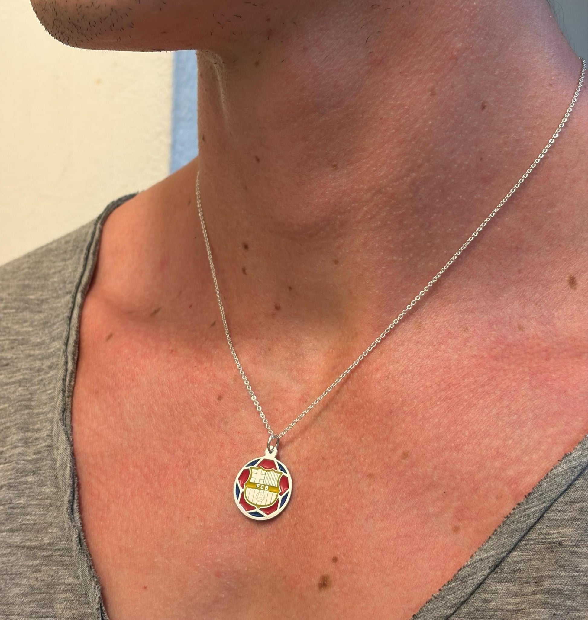 "FCB Enamel Ball" Pendant - 925 Sterling Silver