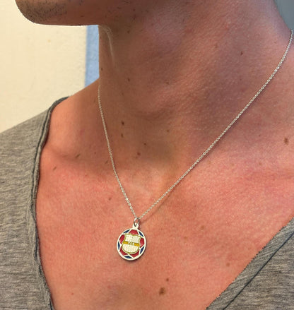 "FCB Enamel Ball" Pendant - 925 Sterling Silver
