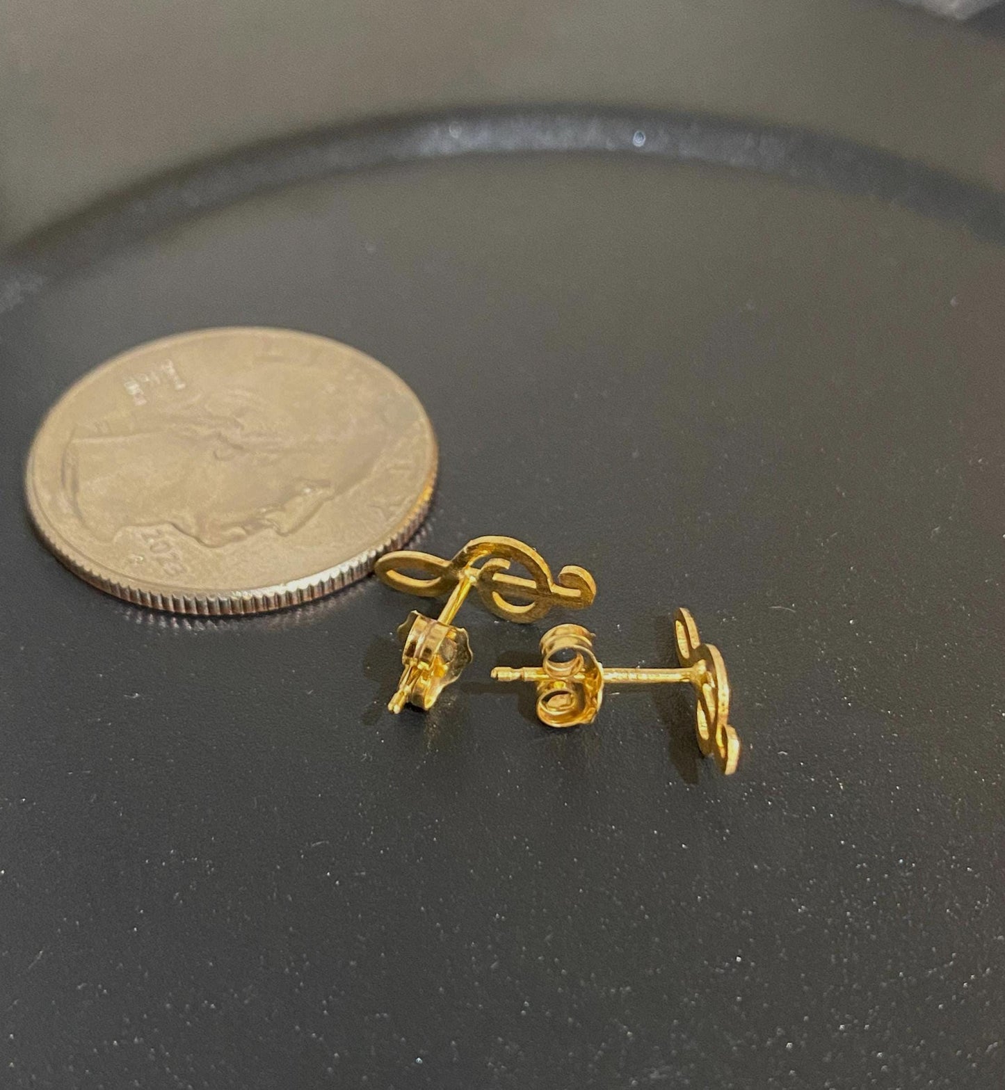 "Musical Note" Earrings - 14k Solid Gold