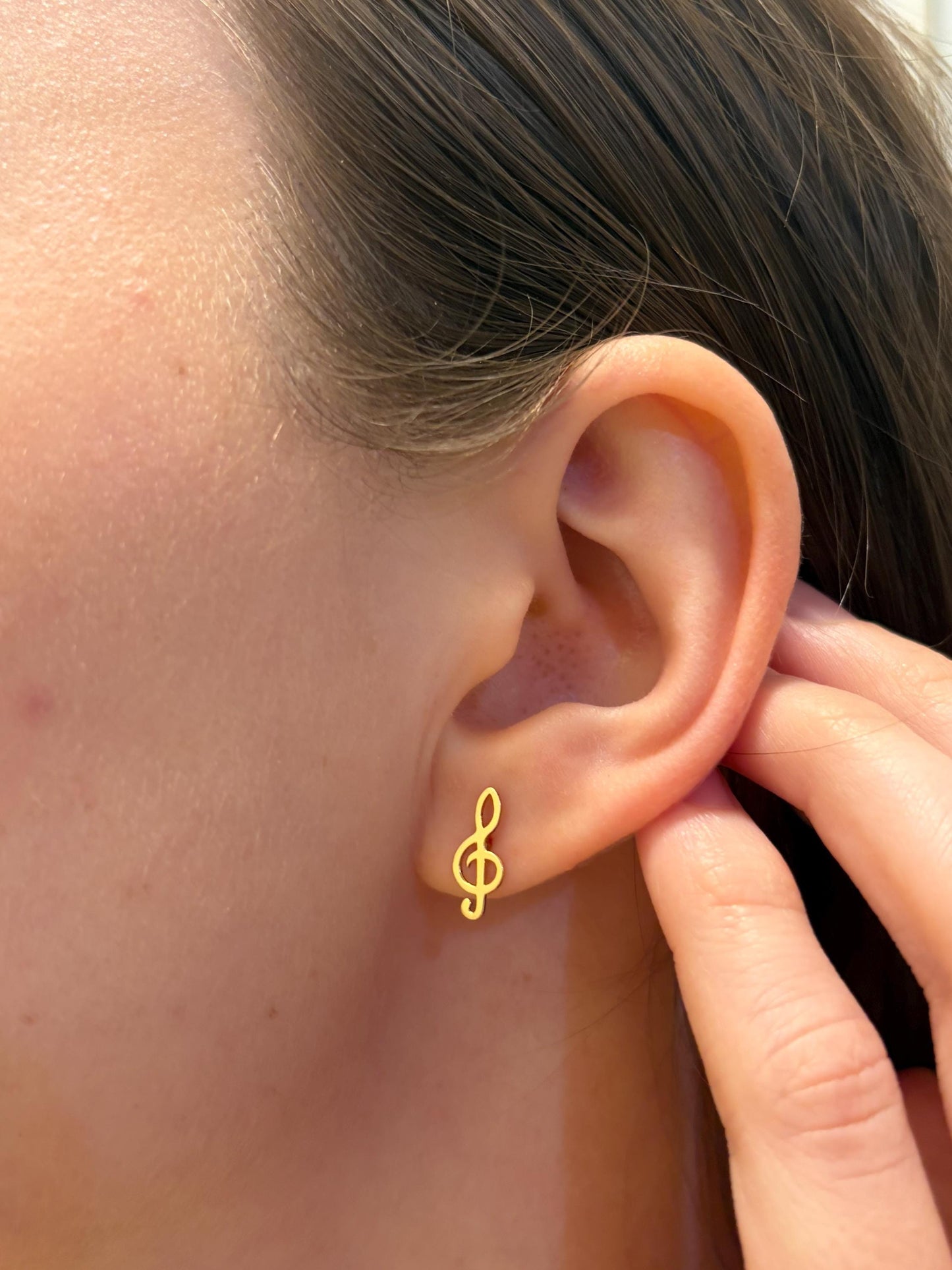 "Musical Note" Earrings - 14k Solid Gold