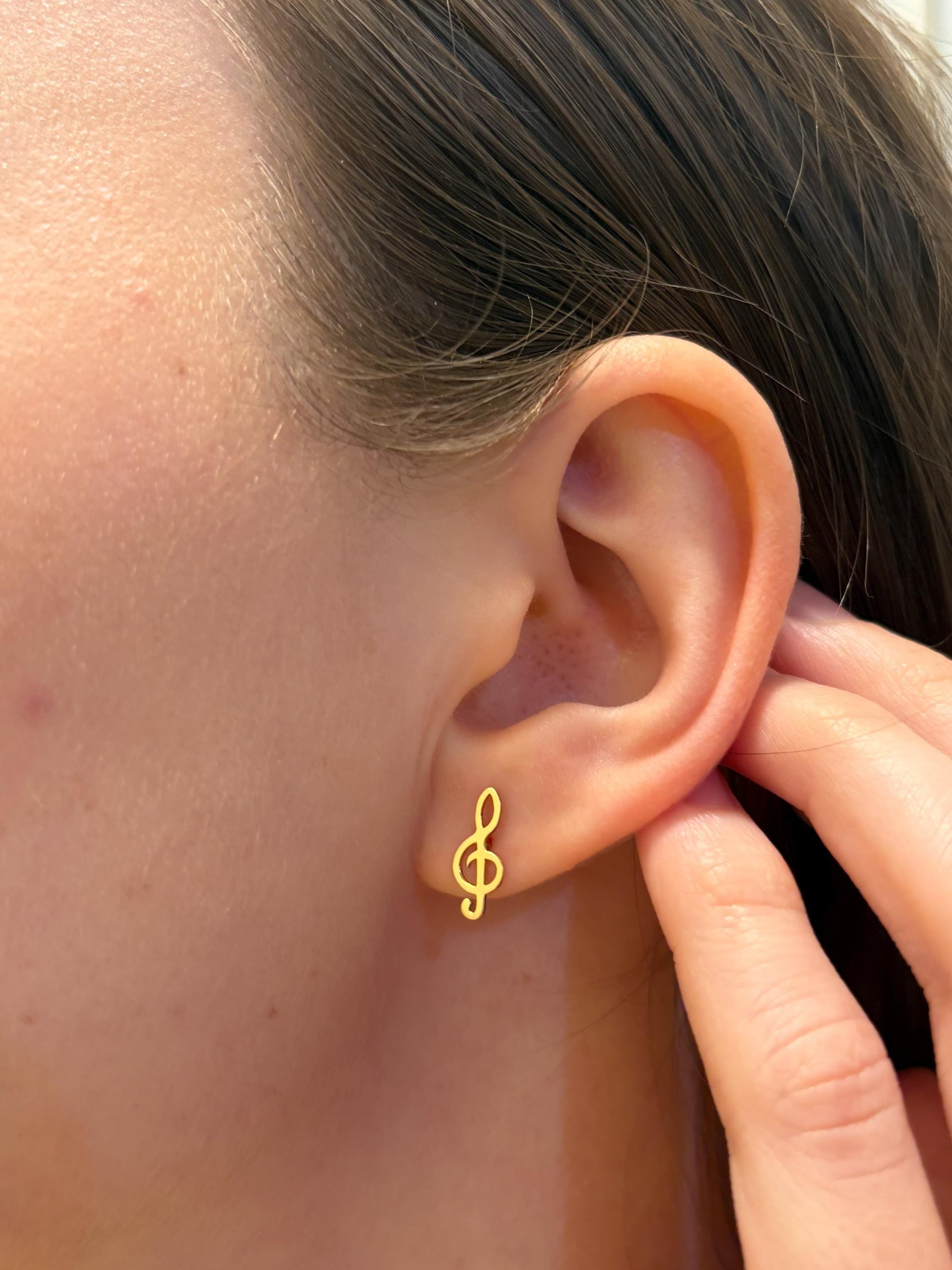 "Musical Note" Earrings - 14k Solid Gold