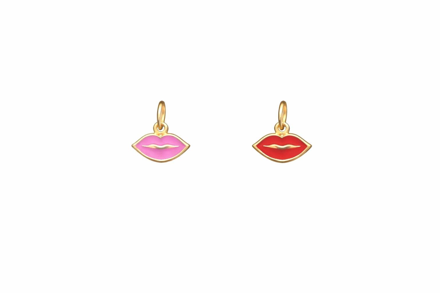 "Enamel Heart" Pendant Necklace - 14k Solid Yellow Gold