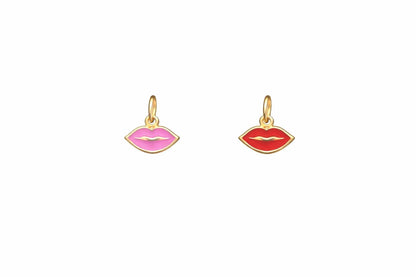 "Enamel Heart" Pendant Necklace - 14k Solid Yellow Gold