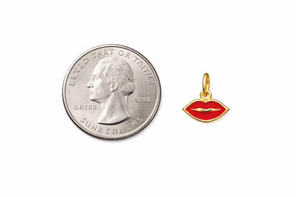 "Enamel Heart" Pendant Necklace - 14k Solid Yellow Gold