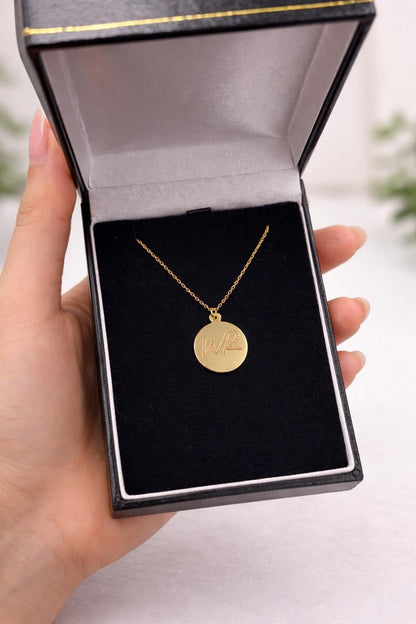 "Coin Disc" Pendant Necklace - 14K Solid Gold