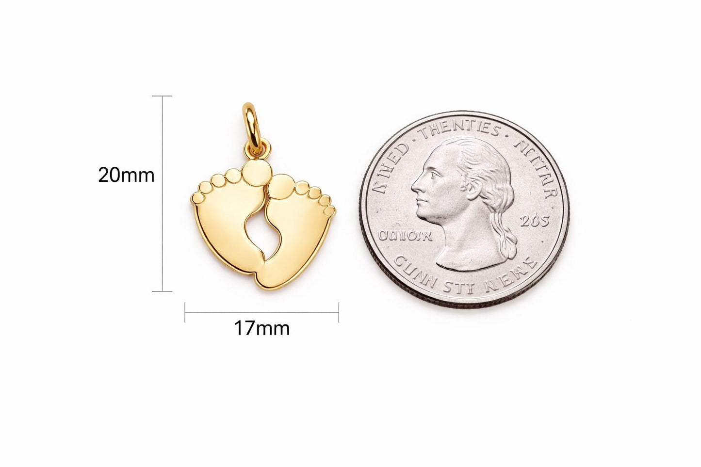 "One Foot" Pendant Necklace - 14k Solid Gold