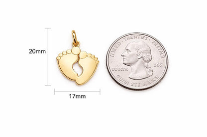 "One Foot" Pendant Necklace - 14k Solid Gold