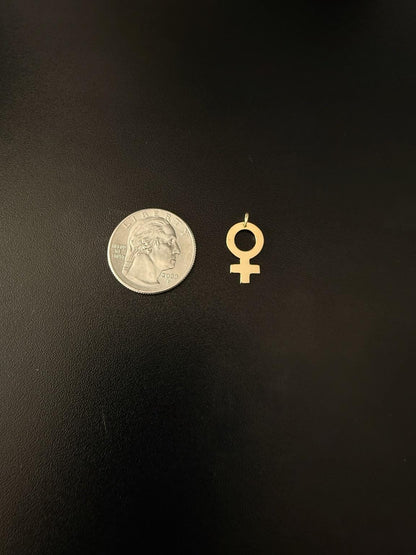 "Venus Symbol" Pendant Necklace - 14k Solid Yellow Gold