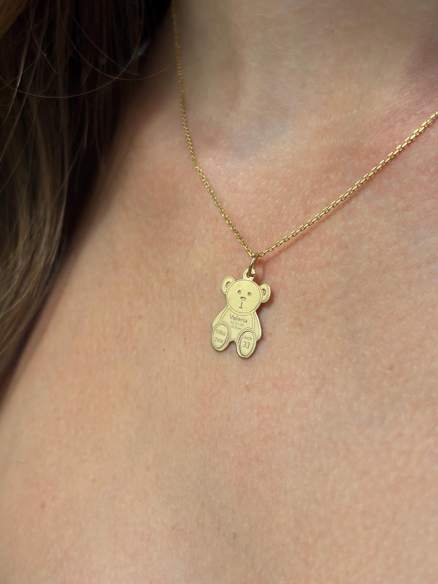 "Honey Bear" Pendant Necklace - 14k Solid Gold