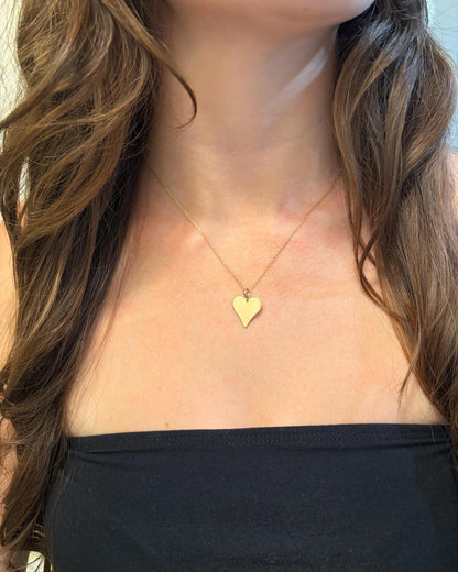"Smooth Heart" Pendant - 14K Solid Yellow Gold