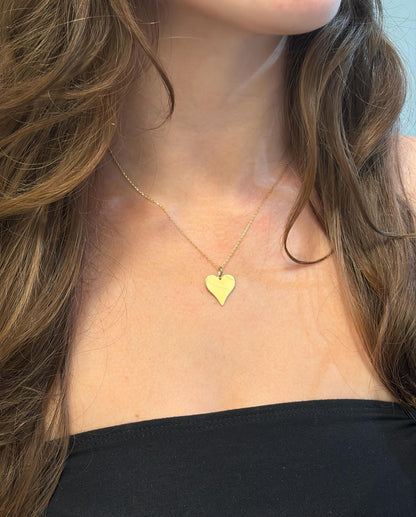 "Smooth Heart" Pendant - 14K Solid Yellow Gold