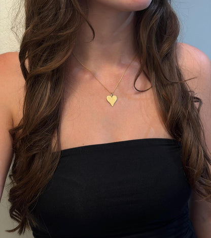 "Smooth Heart" Pendant - 14K Solid Yellow Gold