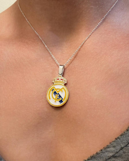 "Real Madrid Enamel Shield" Pendant - 925 Sterling Silver