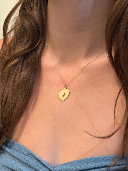 "One Foot" Pendant Necklace - 14k Solid Gold