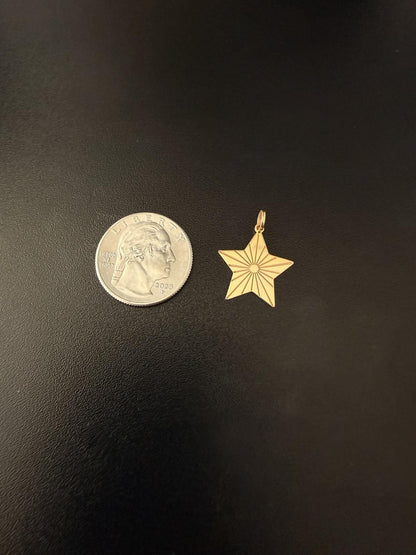 "Star Lines" Pendant Necklace - 14k Solid Yellow Gold