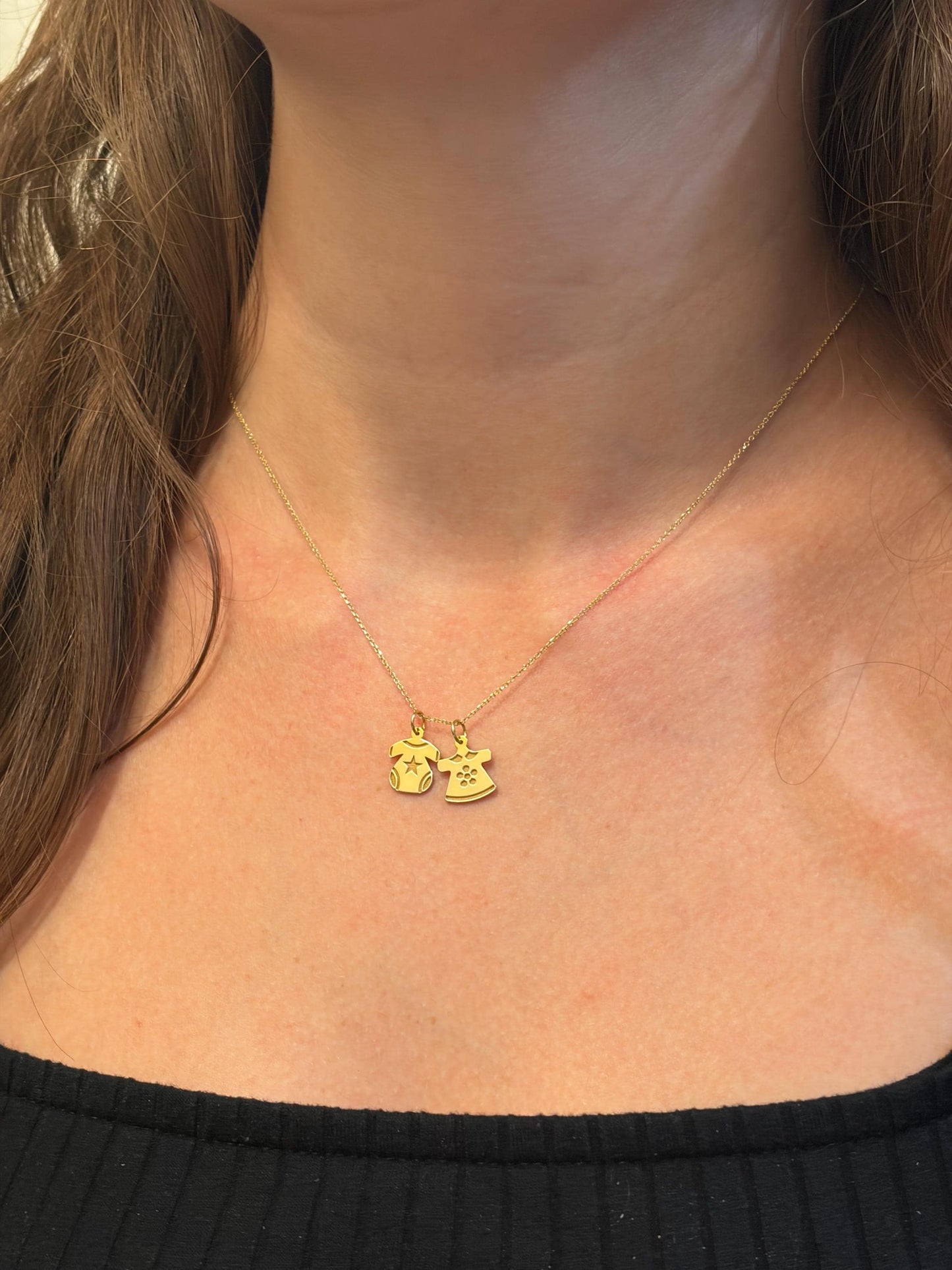 "Baby Boy Silhouette" Pendant - 14k Solid Gold
