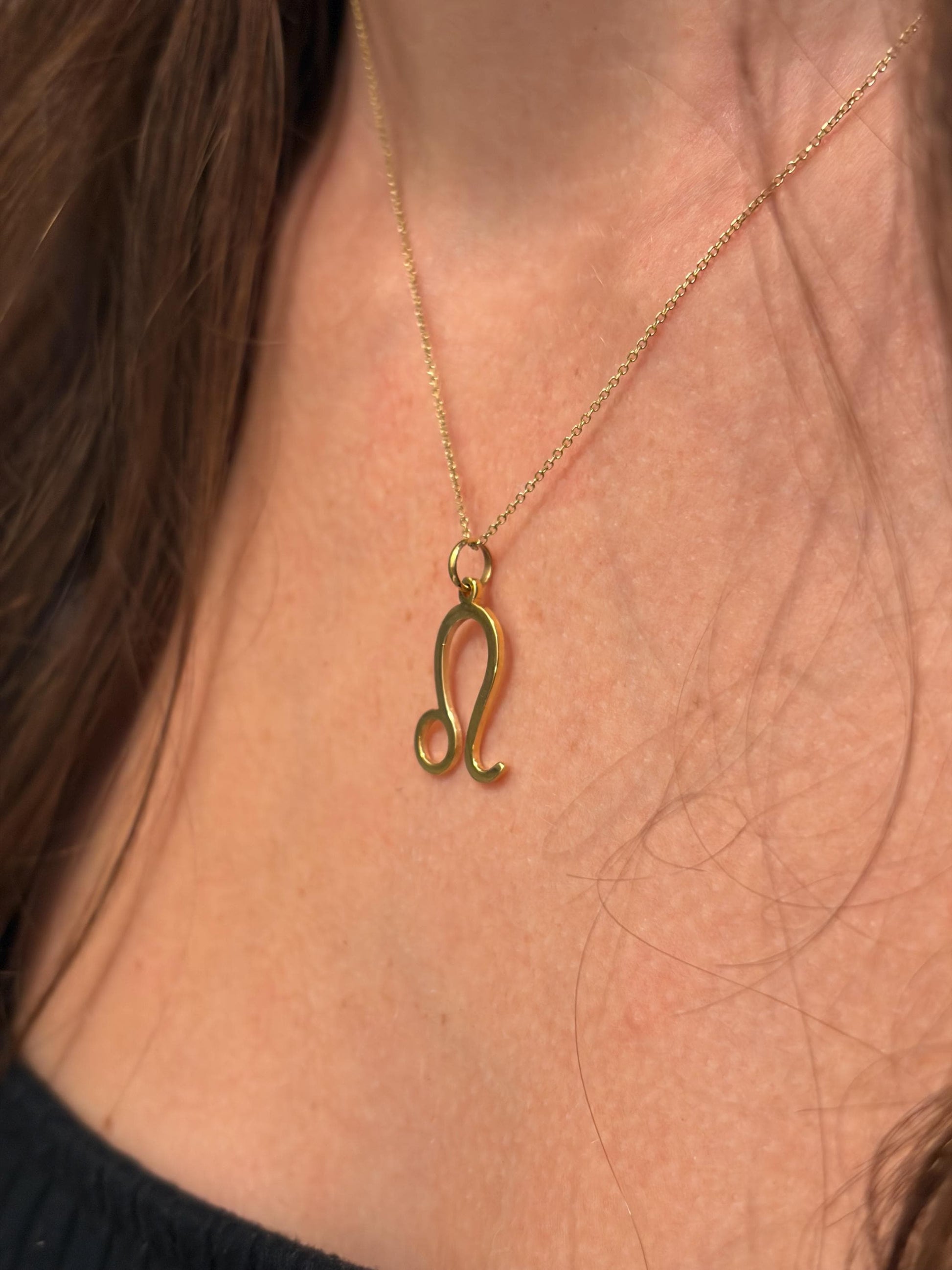 "Leo Zodiac" Pendant Necklace - 14k Solid Yellow Gold