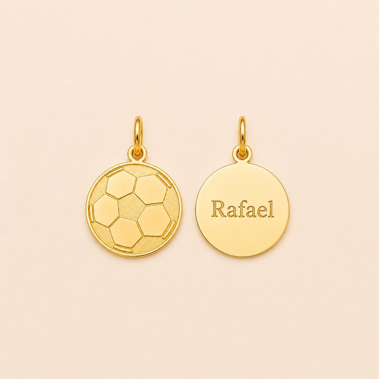 "Soccer Ball" Pendant Necklace - 14k Solid Gold