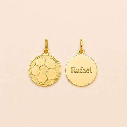 "Soccer Ball" Pendant Necklace - 14k Solid Gold