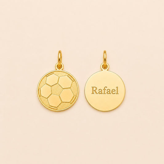 "Soccer Ball" Pendant Necklace - 14k Solid Gold