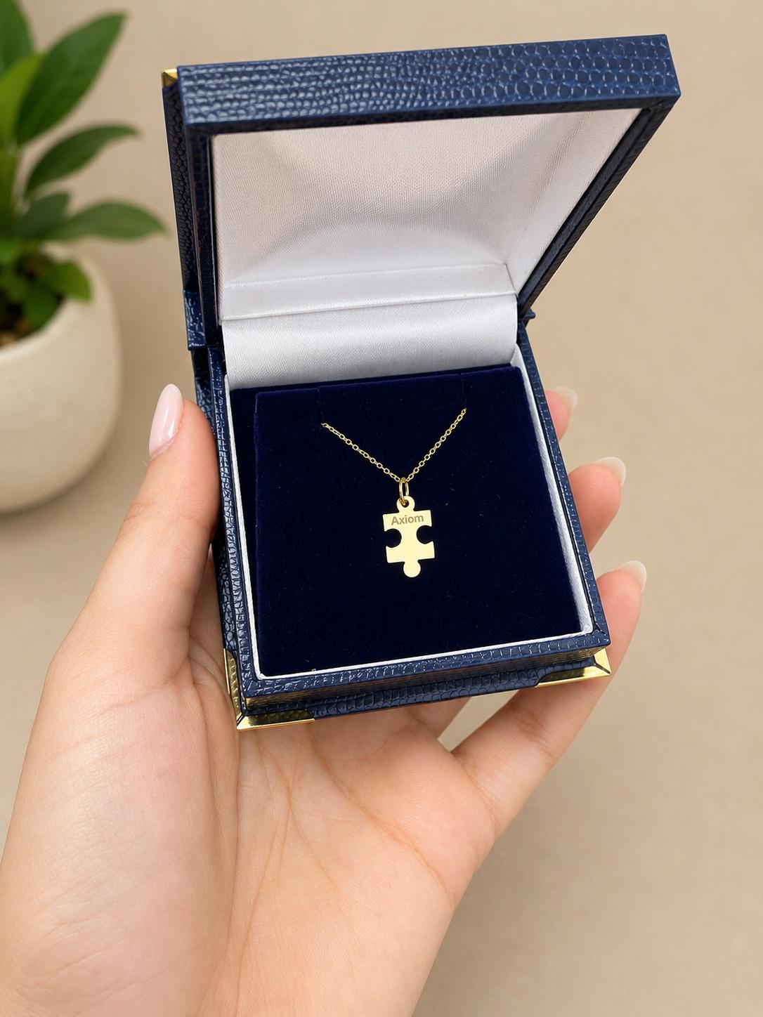 "Puzzle Piece" Pendant - 14K Solid Gold